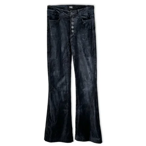 PAIGE Pants Jumpsuits Paige Blue Velvet Flared Pants Poshmark